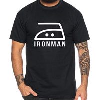 Tee Kiki Ironmen Camiseta de Hombre Cool Fun-Shirt, Farbe2:Negro, Größe2:XXX-Large