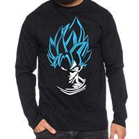 SS Manga Larga de los Hombres One Goku Dragon Master Son Ball Vegeta Turtle Roshi Piece Golds Db, Farbe2:Negro, Größe2:XXX-Large