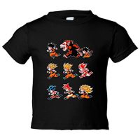 Camiseta niño Dragon Ball Son Goku transformaciones - Negro, 9-11 años