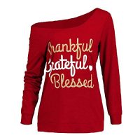 Beladla Sudadera Mujer Invierno Sin Capucha AccióN De Gracias Sudadera Mujers Larga Sin Capucha Sudadera Casual Talla Grande SuéTer Deportiva Camiseta Collar Oblicuo Manga Larga Tops