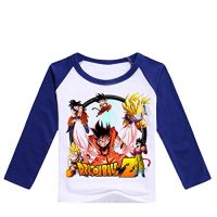 CTOOO Dragon Ball Dibujos Animados Impresión Niños Camiseta Manga Larga Casual Cuello Redondo