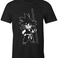 – Camiseta para Hombre – Son Goku Child Super Saiyajin Dragon Ball Z – Comfort Fit Moon Works® Negro XX-Large