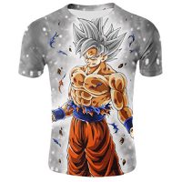 Mens Summer Dragon Ball Camiseta Superlative Ultra 3D Impresa Camiseta Mens Manga Corta Cuello Redondo Tops