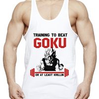Train to Beat Son Goku or Krillin Camiseta de Tirantes para Hombre Dragon Master Ball Vegeta Turtle Roshi, Farbe2:Negro;Größe2:M