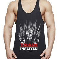 Train Insaiyan Son Goku Camiseta de Tirantes para Hombre Dragon Master Ball Vegeta Turtle Roshi, Farbe2:Negro;Größe2:L