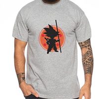 WhyKiki Son Ball Dragon Goku Camiseta de Hombre, Colour:Dunkelgrau Meliert;Größe2:4XL