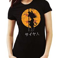 35mm - Camiseta Mujer Goku Dragon Ball, Negra, XL