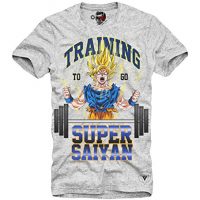 E1SYNDICATE T-SHIRT TRAINING GO SUPER SAIYAN DRAGONBALL GYM SON GOKU GRIS